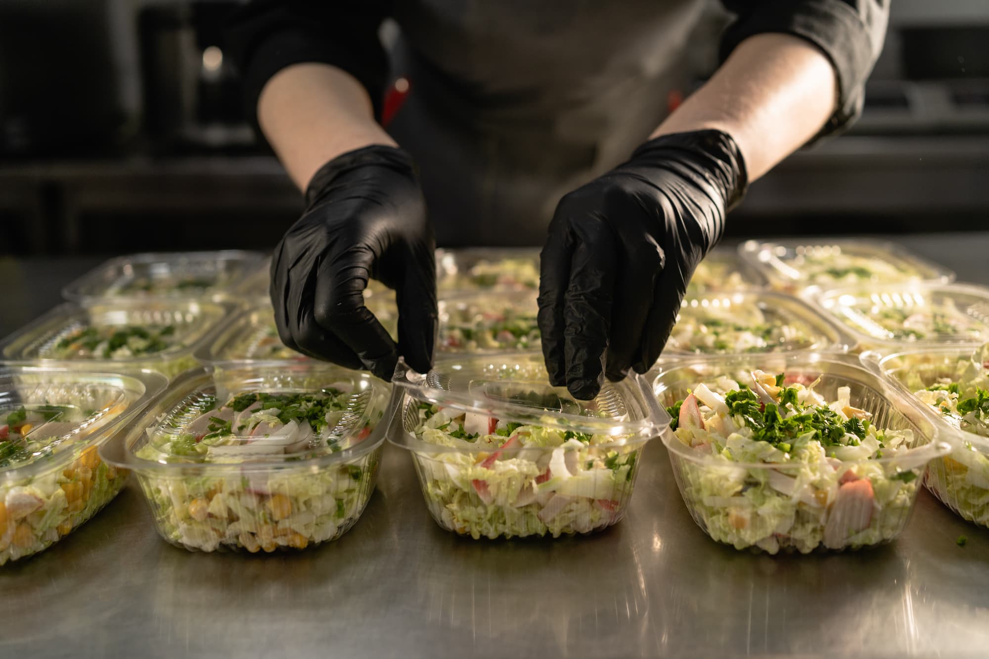 food in disposable plates